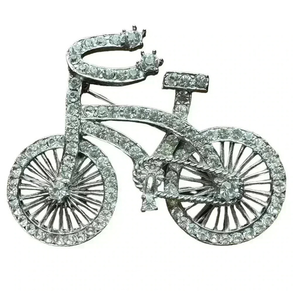 Rhinestone Bicycle 2” Tall x 2 1/2” Wide - Picture 1 of 3